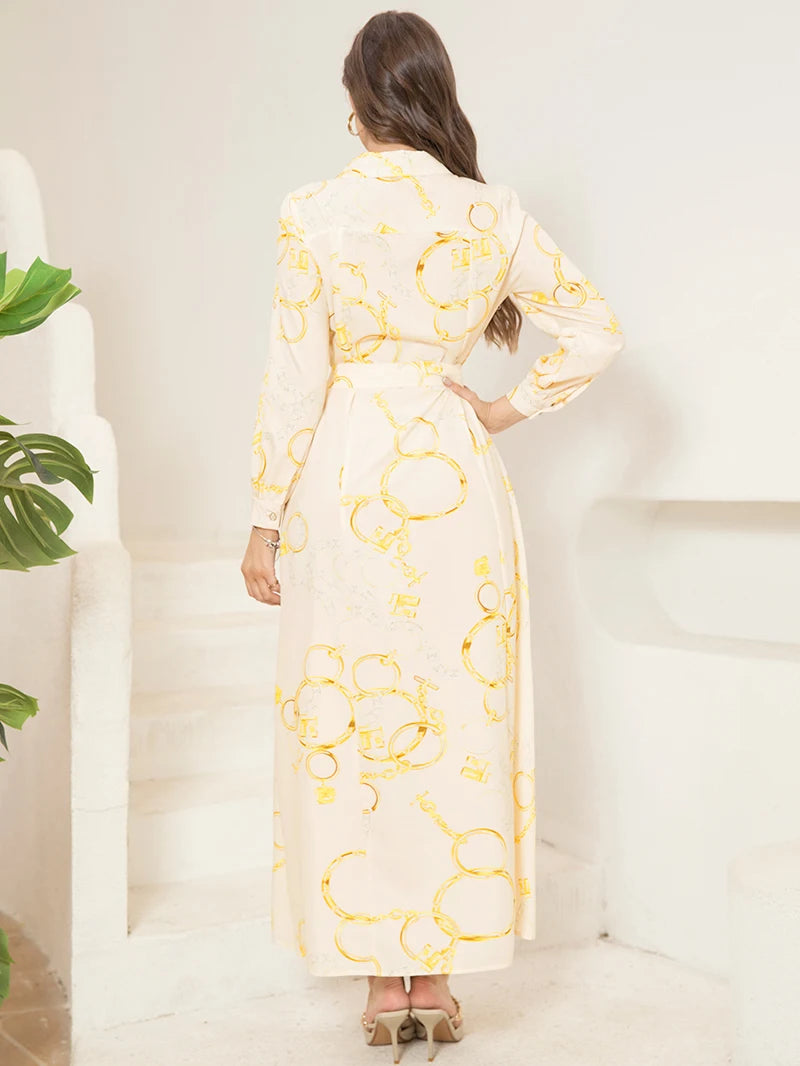 Elegant Long Shirt-Sleeve Dress