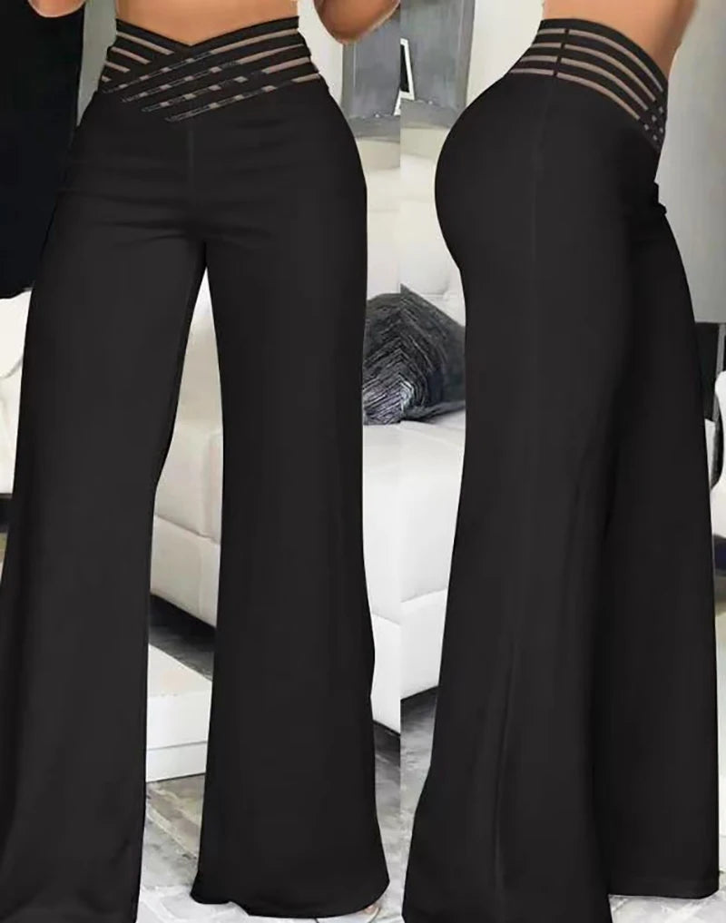 Women Flared Pants Elegant Office Lady