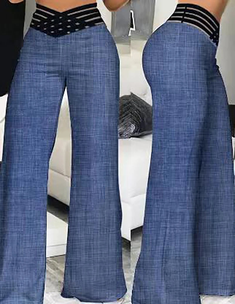 Women Flared Pants Elegant Office Lady