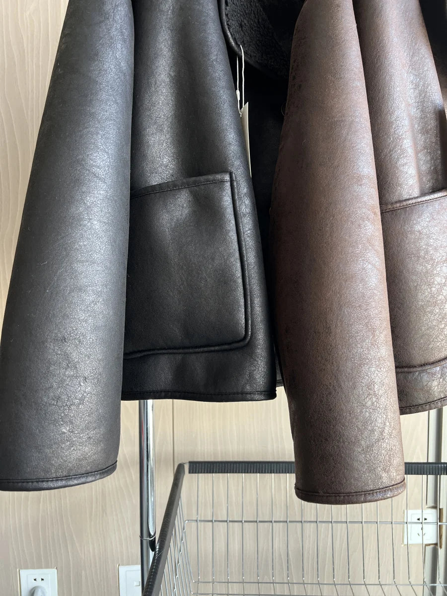 Winter New Arrival Women's ZW Series Double-Sided Collar Oversized Long-Sleeve Jacket Warm
