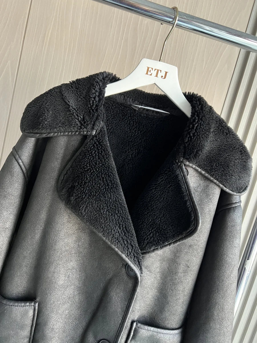 Winter New Arrival Women's ZW Series Double-Sided Collar Oversized Long-Sleeve Jacket Warm