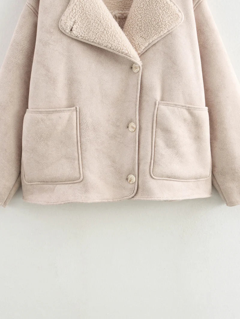 Winter New Arrival Women's ZW Series Double-Sided Collar Oversized Long-Sleeve Jacket Warm