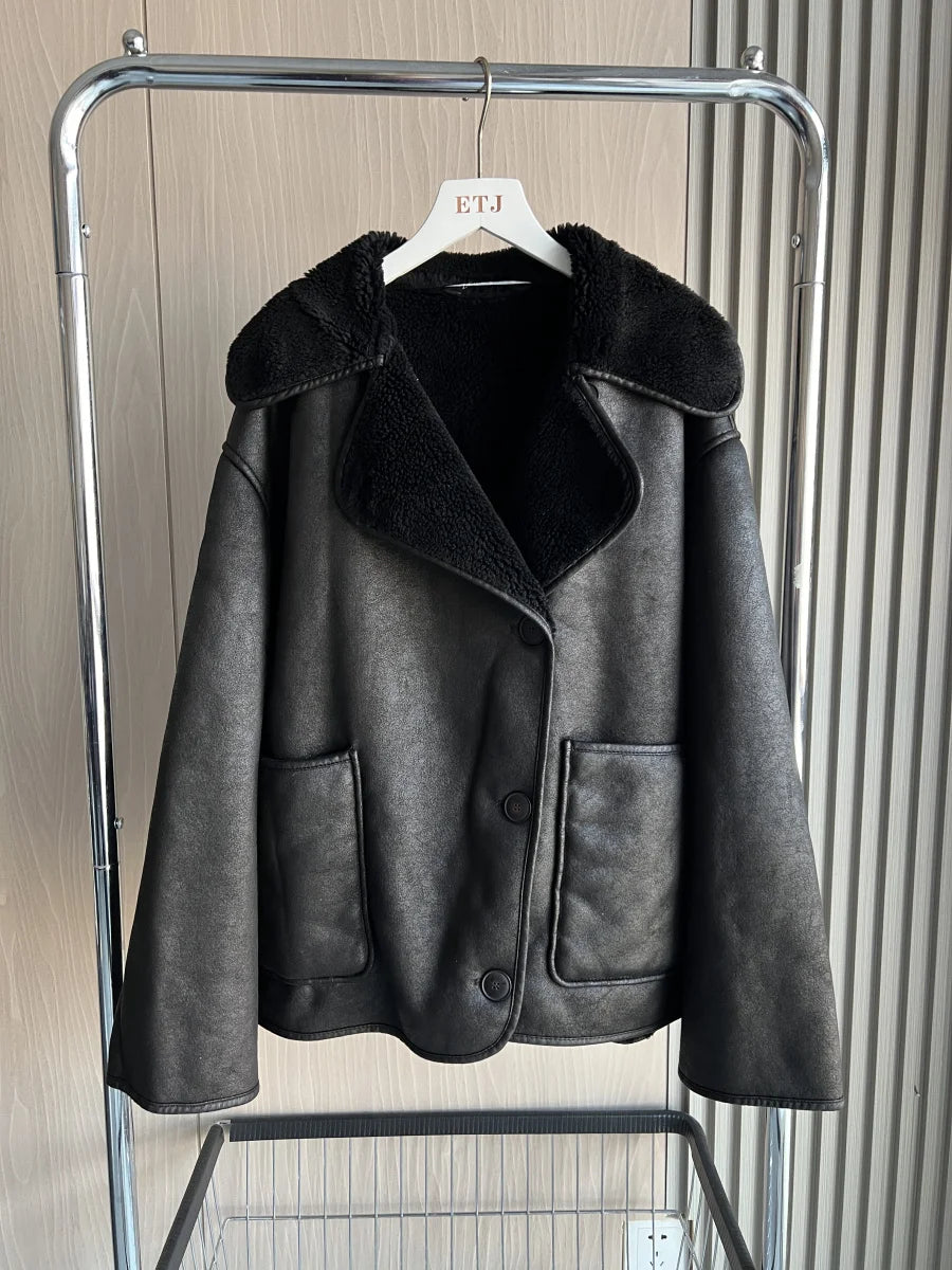 Winter New Arrival Women's ZW Series Double-Sided Collar Oversized Long-Sleeve Jacket Warm