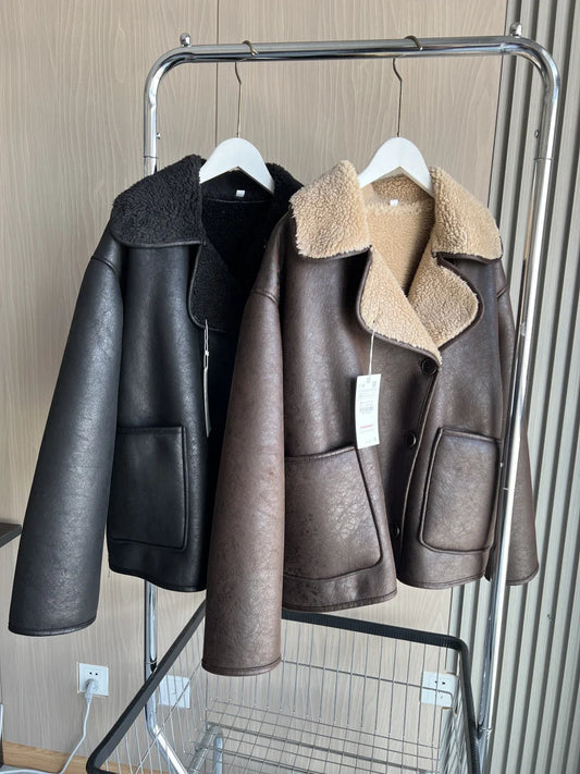 Winter New Arrival Women's ZW Series Double-Sided Collar Oversized Long-Sleeve Jacket Warm