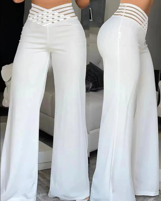 Women Flared Pants Elegant Office Lady