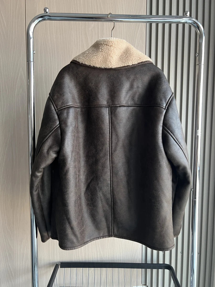 Winter New Arrival Women's ZW Series Double-Sided Collar Oversized Long-Sleeve Jacket Warm