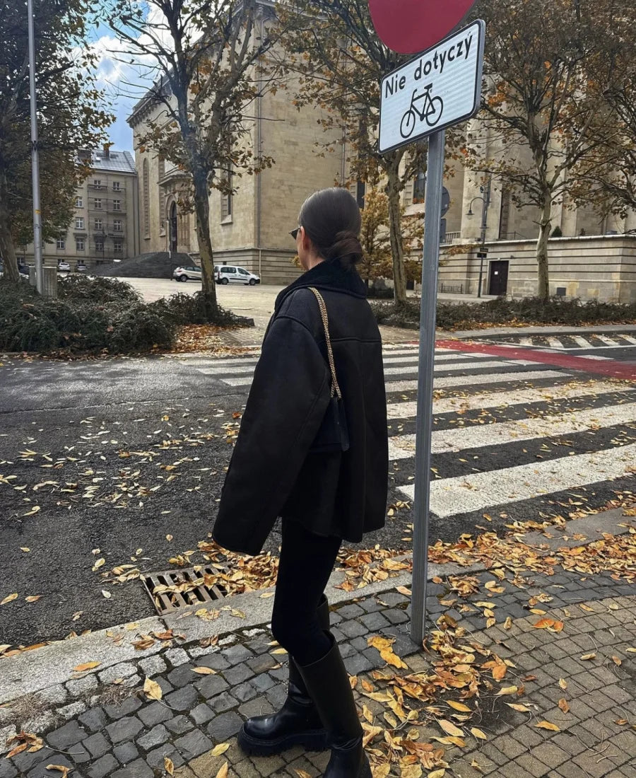 Winter New Arrival Women's ZW Series Double-Sided Collar Oversized Long-Sleeve Jacket Warm